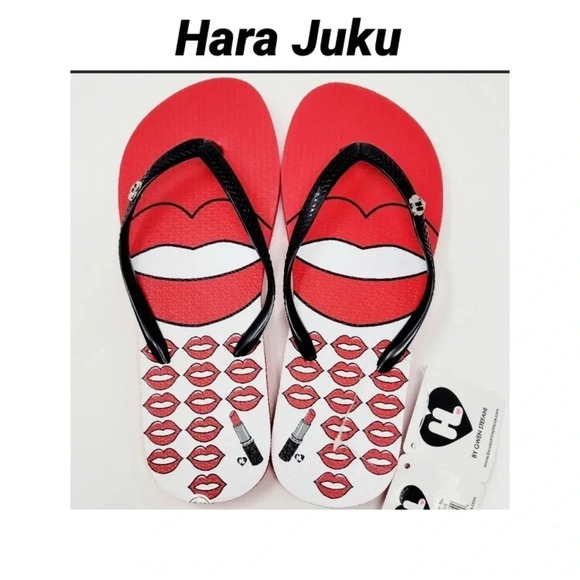 HARA JUKU LOVERS by Gwen Stafani “Lay One On Me” Flip Flops - Picture 1 of 6